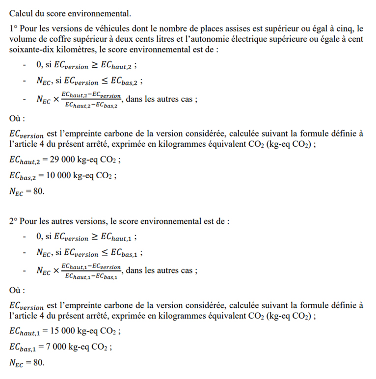 Formules Bonus Ecologique
