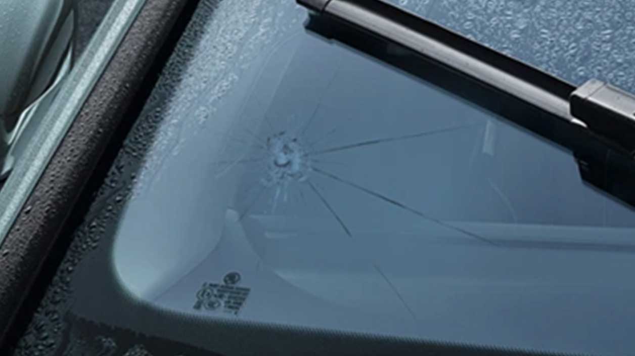 Gros impact sur pare brise