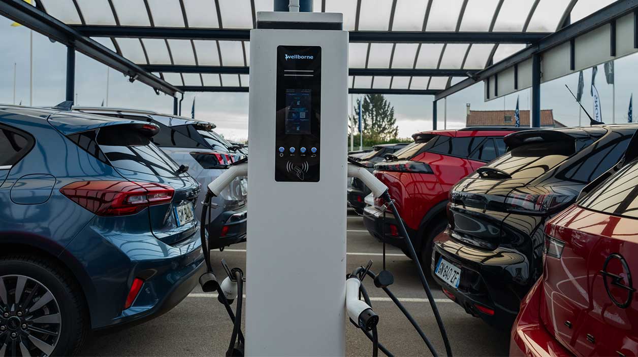 borne de rechagre pour voiture électrique dans une concession