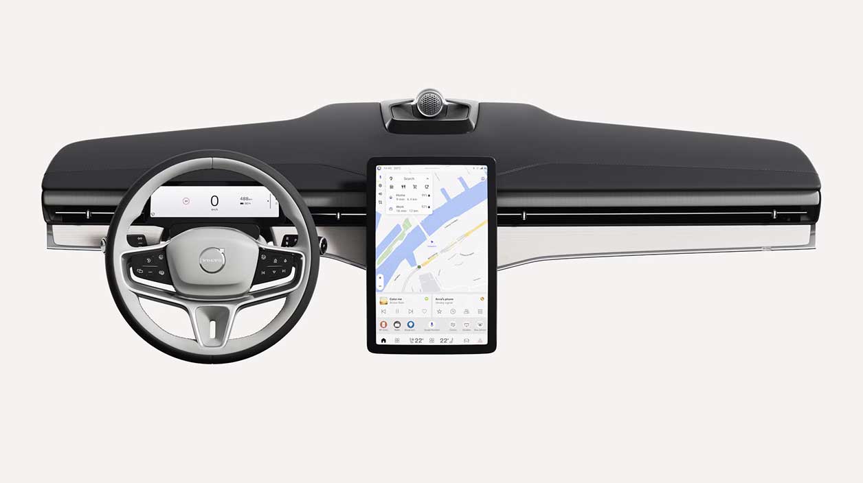 vue intérieur de la volvo es90 2025