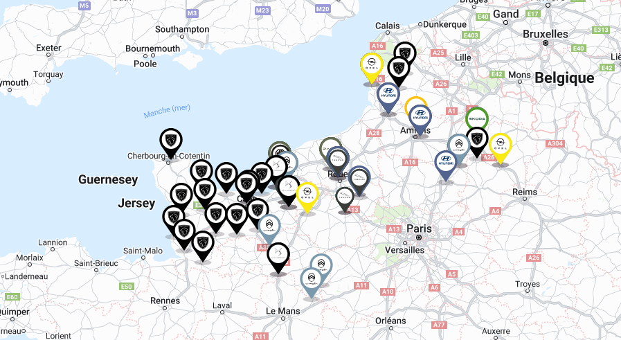 Carte PDV Peugeot Mary Automobiles